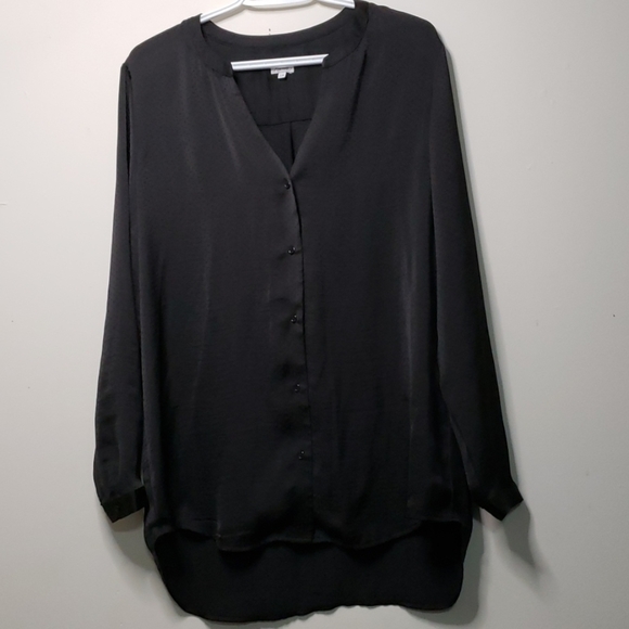 Kismet Women Black Button Down Blouse Size L - Picture 1 of 5